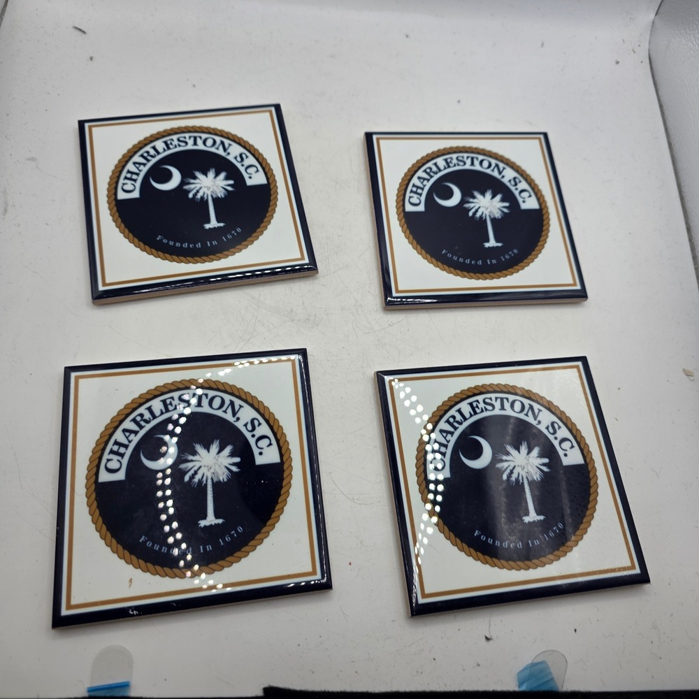 Atlantic Coasters Charleston Nautical Ceramic Cork Coaster Set of 4 CH-LONBT